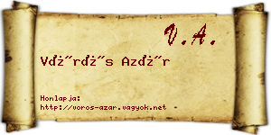 Vörös Azár névjegykártya